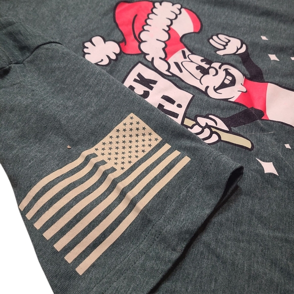 Grunt Style Candy Cane Christmas Tee Men’s Large Funny Holiday Graphic Shirt - Picture 6 of 8